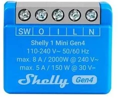 Išmanusis vieno kanalo WiFi relė Shelly 1 Mini Gen4