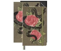 Moleskine Notes MOLESKINE Snake Roses 2025, L, 13x21cm, w linijos, dėžutėje