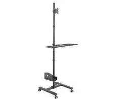 Monitorius Equip Wyposażenie - Vežimėlis na płaski panel / obudowa komputera - plastikowa, nerūdijantis plienas - dydis ekranu: 43,2-81,3 cm (17"-32") - wolnostojący