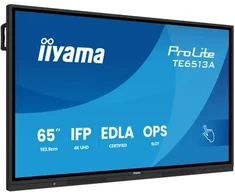 Monitorius iiyama TE6513A-B2AG signage display Interaktyvus płaski panel 163,8 cm (64.5") Wi-Fi 500 cd/m2 4K Ultra HD Juodas Ekran dotykowy Procesor įmontuotas Android 24/7