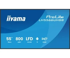 Monitorius iiyama LH5566UHSB-B1AG signage display Płaski panel Digital Signage 139,7 cm (55") LCD Wi-Fi 800 cd/m2 4K Ultra HD Juodas Procesor įmontuotas Android 24/7
