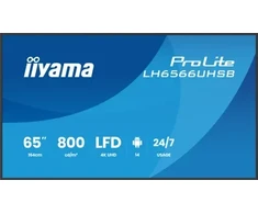 Monitorius iiyama LH6566UHSB-B1AG signage display Płaski panel Digital Signage 165,1 cm (65") LCD Wi-Fi 800 cd/m2 4K Ultra HD Juodas Procesor įmontuotas Android 24/7