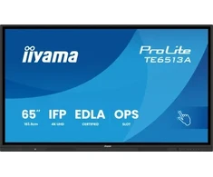 Monitorius iiyama TE6513A-B3AG signage display Interaktyvus płaski panel 163,8 cm (64.5") LCD Wi-Fi 500 cd/m2 4K Ultra HD Juodas Ekran dotykowy Procesor įmontuotas Android 24/7