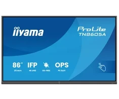 Monitorius IIYAMA TN8605A-B1AG 86 colių IFP be OS 40 taškų DeepContrast IR+ su nuliniu tarpu – oro klijavimas, apsauga nuo atspindžių ir antibakterinė danga
