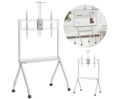 Monitorius MACLEAN STAND / Vežimėlis DO TV, PÓŁKA NA KAMERĘ, NA KÓŁKACH, 55-100", MAX. OBCIĄŻENIE 120KG/10KG PÓŁKA, MAX. VESA 900X600 MC-114