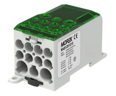 MOREK Paskirstymo blokas OJL280A žalias įėjimas: 1xAl/Cu 35-120 išėjimas: 2x6-35mm2/5x2,5-16mm2/ 4x2,5-10mm2 1000V MAB1281G10