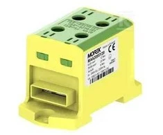 Morek OTL95-2B jungtis geltonai žalia 2xAl/Cu 6-95mm2 3x1x24 1000V AC/1500V DC Universalus gnybtas su įvadu lanksčiai šynai MAA209