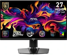 MSI MAG 271QP QD-OLED X28 kompiuterio monitorius 67,3 cm (26,5") 2560 x 1440 px Wide Quad HD Juodas