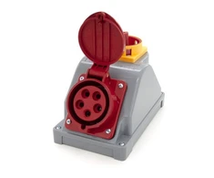 N001TRG Fiksuotas maitinimo lizdas kombinuotas 32A/5P + pagrindinis jungiklis, ELS Elektrotechnika, N001TRG