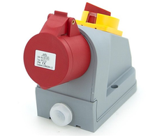 Schneider Electric N010TRG Fiksuotas maitinimo lizdas kombinuotas 16A/5P + pagrindinis jungiklis, ELS Elektrotechnika, N010TRG
