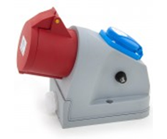 N1T01 Fiksuotas maitinimo lizdas kombinuotas 32A/5P + GS 230V + saugiklio apsauga, ELS Elektrotechnika, N1T01