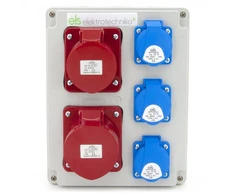 N311 Konstrukciniai skirstomieji įrenginiai 32A/5P + 16A/5P + 3*GS 230V, sieninis korpusas, ELS Elektrotechnika, N311