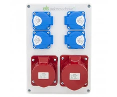 N411 Statybinė skirstykla 32A/5 + 16A/5 + 4*GS 230V, stacionarus korpusas, ELS Elektrotechnika, N411