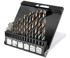 Grąžtas Wiertła HSS-CNC metalo grąžtai, 124°, „Pro-Tec“, 1,0–10,0 mm, 19 vnt. rinkinys