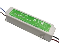 Nextec LED MAITINIMAS IP67 / 12V / 6.25A / 75W