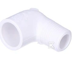 Nibco Alkūnė 410-005, PVC-U, 1/2″x90°, išor. srieg./klij. vidus