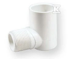 Nibco Alkūnė 410-007, PVC-U, 3/4″x90° išor. srieg./klij. vid
