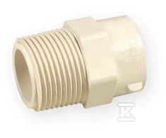 Nibco Mova 4704-007, PVC-C, 3/4″ išor. srieg./klij. vidus