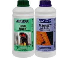 Komplektas Nikwax skalbiklis ir impregnavimo priemonė (TECH WASH 1 Ltr + TX. DIRECT WASH-IN 1 Ltr)