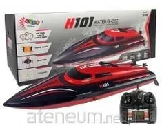 Nuotoliniu būdu valdoma motorinė valtis H101 raudona 1:48 2,4G 35 km/val.