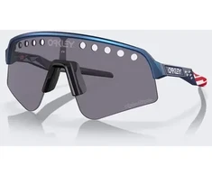 Oakley „Sutro Lite Sweep“ dviratininko akiniai – šviesiai mėlyni, perjungiami su perėjimu prie šviesos / prizminiai pilki