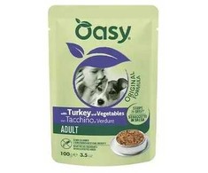 Šunų maistas - Oasy Strips in Gravy Adult kalakutiena &amp; Vegetables 100g