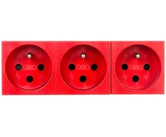 OBO Bettermann 6120316 M45 trigubas maitinimo lizdas su/be 16A, raudonas STD-F0K SRO3 6120316