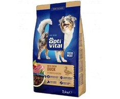 Šunų maistas - OptiVital su šviežia antis sauso maisto 2.4kg