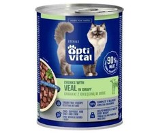 Maisto produktai - OptiVital Sterile Wet Cat Food with Veal in Gravy 415g