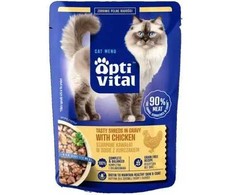 Maisto produktai - OptiVital skanūs gabaliukai padaže su vištiena 85g