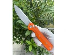 Bestech Knives Sulankstomas peilis KNIVESPL The First Sandvik 14C28N, oranžinė G10, Stonewashed/Satin