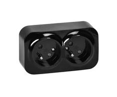 Orno Dvigubas „ToDo“ lizdas 2x2P+Z, 16A/230VAC, IP20, juodas