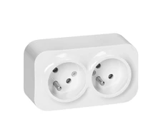 Orno Dvigubas „ToDo“ lizdas 2x2P+Z, 16A/230VAC, IP20, baltas