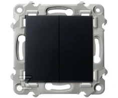 Ospel dviejų grupių žvakidžių jungiklis Ospel Szafir ŁP-2Z/m/33 juodas metalas