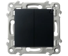 Ospel SZAFIR Dvigubas laiptų jungiklis juodas metalinis ŁP-10Z/m/33