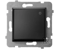 Ospel Aria mygtukas / lengvas / juodas metalas (LPG-5U / m / 33)