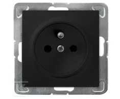 Ospel IMPRESJA Vienvietis lizdas su įžeminimu, juodas metalinis GP-1YZ/m/33