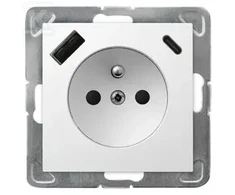 Ospel GN.1-KR.Z/U PRZ.+USB A+C Baltas IMPRESJA