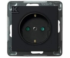 Ospel Socket Sonata vienvietis schuko su langinėmis juodos spalvos (GP-1RSP/m/33)