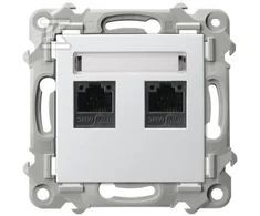 Ospel Ospel Szafir GPK-2Z/K/m/00 dvigubas kompiuterio lizdas, kat. 5e MMC, baltas
