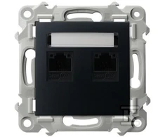 Ospel SZAFIR Lizdas kompiuterinis dvivietis, kat. 5e MMC juoda metalinis GPK-2Z/K/m/33