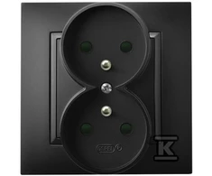 Ospel ARIA Dvigubas lizdas / lizdas su srovės kelio sklendėmis, juodas metalinis GP-2UZP/33