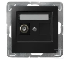 Ospel IMPRESJA Vienas F tipo antenos lizdas, juodas metalinis GPA-1YF/m/33