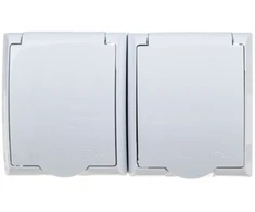 Ospel GNH-2HZ/00/w FALA Dvigubas hermetiškas lizdas su/be IP44 baltu dangteliu GNH-2HZ/00/w