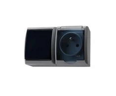 Ospel GNH-2HZ/71/d FALA Hermetiškas dvigubas lizdas su įžeminimu IP44 pelenai GNH-2HZ/71/d