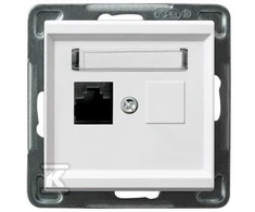 Ospel Kompiuterių lizdai Single sonata RJ45 5E balta (GPK-1R / K / m / 00)