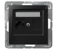 Ospel IMPRESJA Vienas kompiuterio lizdas, 5e kat. MMC, juodas metalinis GPK-1Y/K/m/33