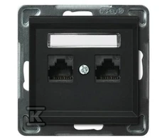 Ospel Sonata kompiuterio lizdas dvivietis 2xRJ45 cat.5E, metalinis (GPK-2R / K / m / 33)