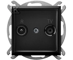 Ospel ARIA RTV terminalo lizdas, juodas metalinis GPA-UK/m/33