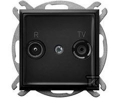 Ospel ARIA RTV praėjimo lizdas 10 dB juodas metalinis GPA-10UP/m/33